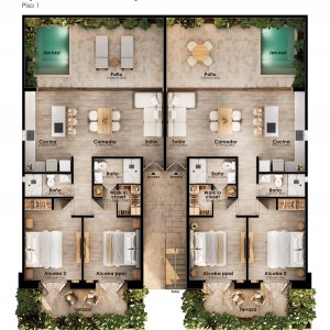 2 bedrooms first floor 