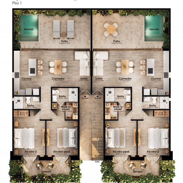 2 bedrooms first floor 